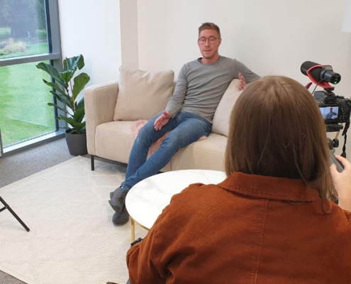 Interview und Videodreh Interview-für-das-Bienenvideo