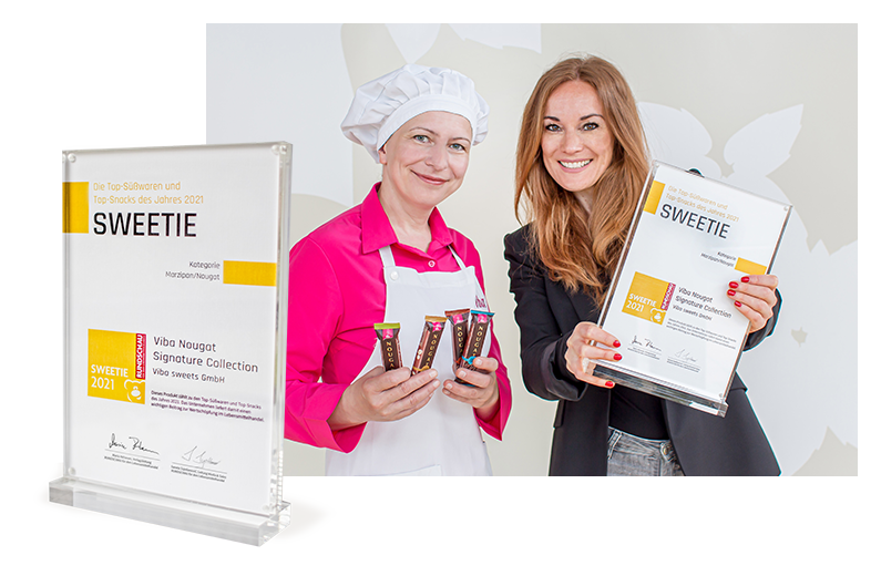 sweetie-award-2021 Confiseurin Beatrix Kolbe und Claudia Czerjak mit dem Sweetie 2021