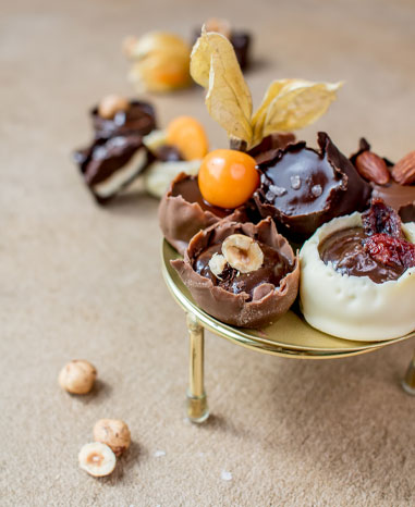 Petits Fours mit Nougat-Ziegenkäse