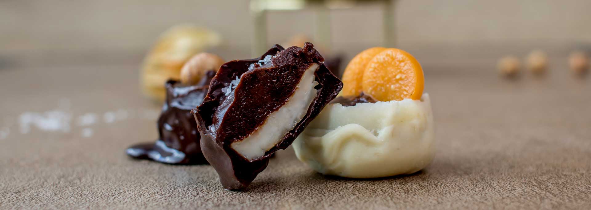 Petits-Fours Ziegenkäse-Petits-Fours mit Nougat