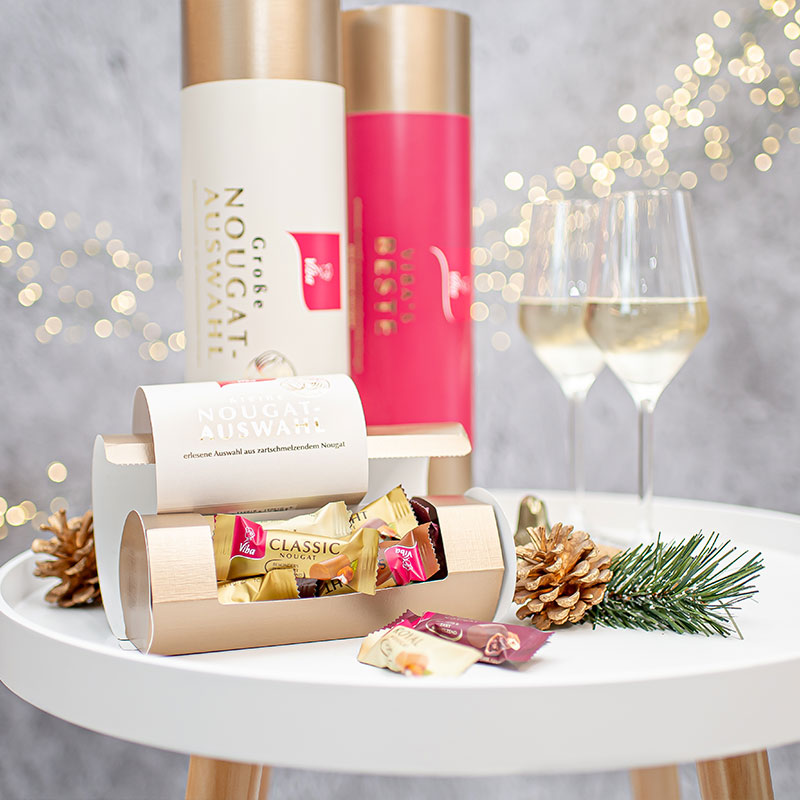 Vibas Kleine Nougat-Auswahl Präsentrollen mit Viba Nougat Minis