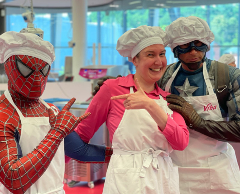 Spidey,-Jule-und-Cap Spiderman, Viba Confiseurin, Captain America