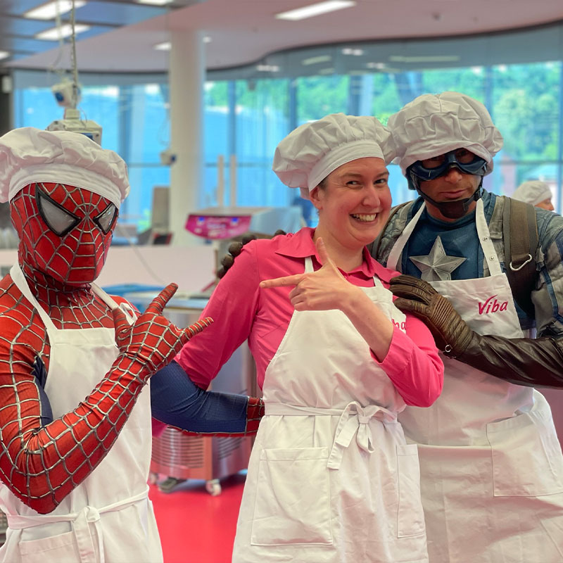 Spidey,-Jule-und-Cap Spiderman, Viba Confiseurin, Captain America