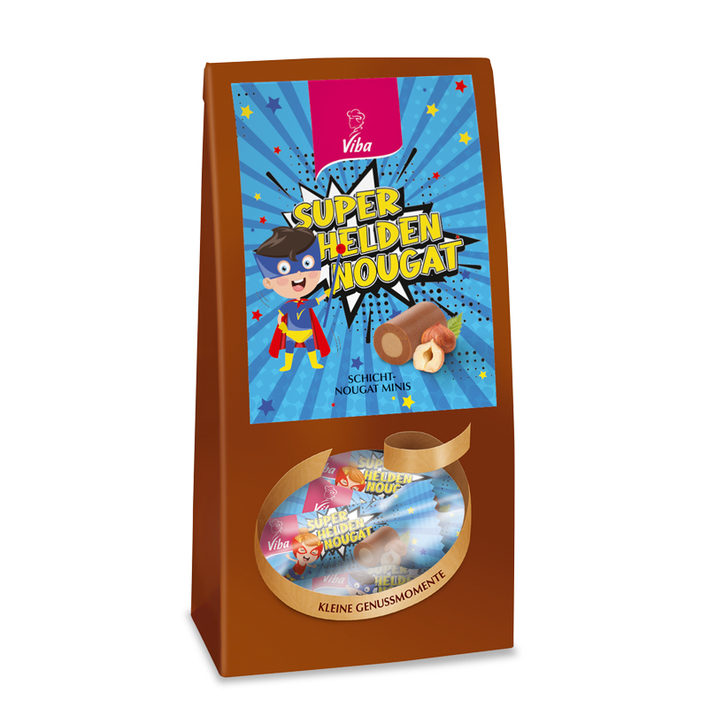 Viba-Superhelden-Nougat-Beutel-blau-fuer-Kinder Viba Superhelden Nougat blau