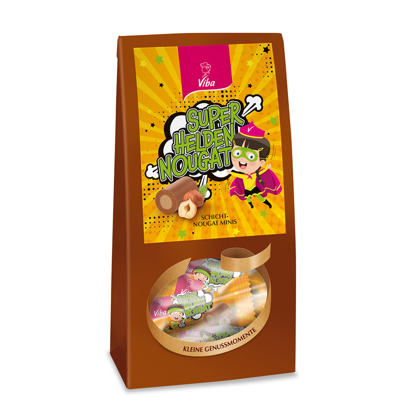 Viba-Superhelden-Nougat-Beutel-orange-fuer-Kinder Viba Superhelden Nougat orange