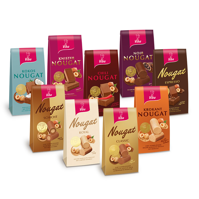 Viba Nougat Range in Papierpackung
