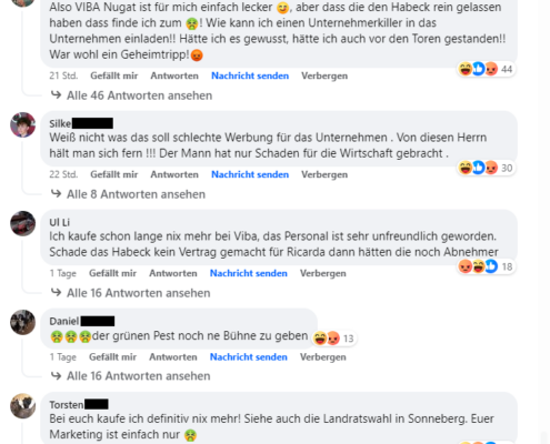 Hasskommentare als Reaktion auf den Besuch von Robert Habeck