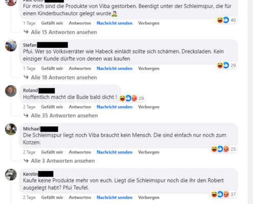 Hasskommentare als Reaktion auf den Besuch von Robert Habeck