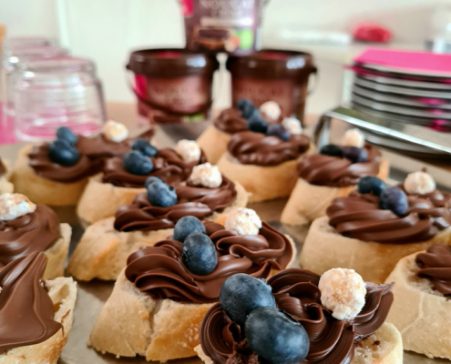 Nougat-Creme Natürlich gab's auch etwas Süßes zum Naschen für unsere Gäste.