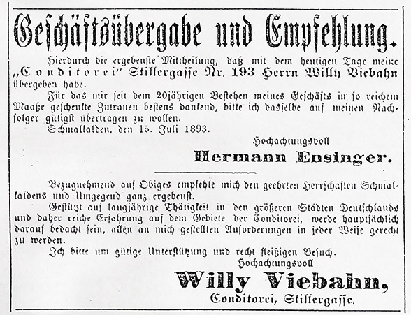Geschäftsübergabe und Empfehlung
