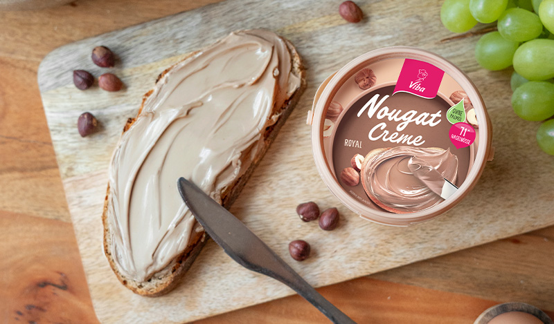 Viba-Nougat-Creme-Royal Viba Nougat Creme Royal auf dem Frühstückstisch