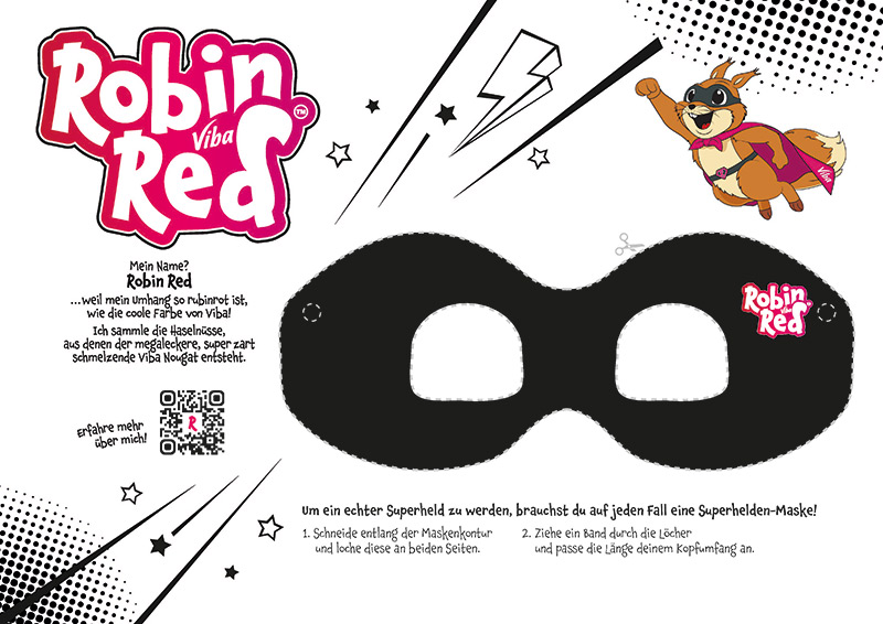 Bastelvorlage Robin Red Maske