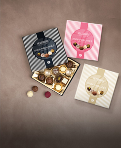 Heilemann Mini Pralinen Mini Pralinen Packungen schwarz, pink und beige