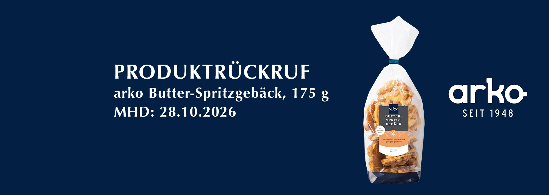 Produktrückruf arko Butter-Spritzgebäck Erdnusstaler